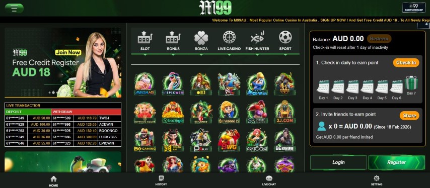 Check your balance and browse game providers at M99